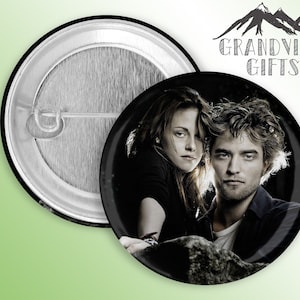 Twilight Bella Swan & Edward Cullen!  1.5&quot; pinback button, Kristen Stewart, Robert Pattinson