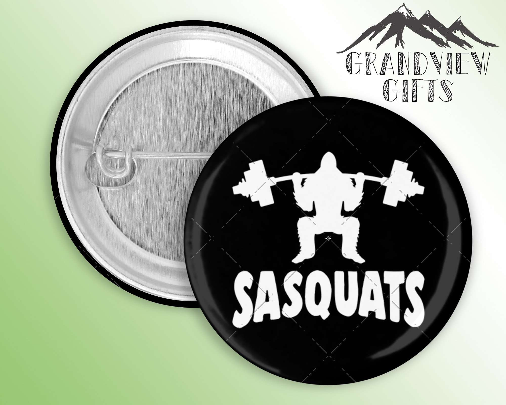 Sasquats 1.5 handmade pinback button Gym Rat button -  Portugal