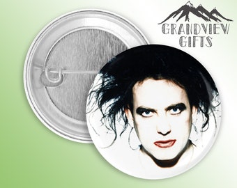 Robert Smith 1.5" pinback button,  The Cure