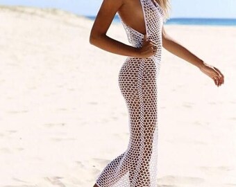 mesh beach cover up