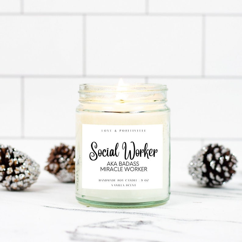 Social Worker Appreciation Gift, Candles for Social Workers, Gifts for Social Worker, LMSW Gift LCSW Gift, Social Worker Gifts Under 25 