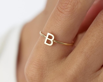 Block Letter Initial Ring, Sterling Silver 925, 2 Letters, Customized Handmade Jewelry, Block Letters, Name Ring, Personalized Initials