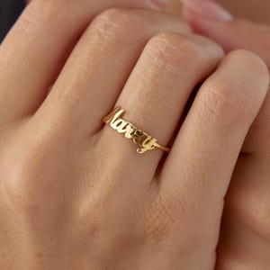 Single Name Ring -  Name Ring in Sterling Silver, Gold and Rose Gold - Personalized Gift For Mom - Best Friend Gift - Gift For Her