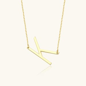Collar con letra grande: colgante con inicial en negrita personalizable, joyería personalizada, regalo para ella, cumpleaños, aniversario, ocasión especial