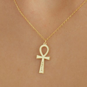 Minimalist Ankh Necklace - Ancient Symbol Pendant - Egyptian Ankh Jewelry - Ankh Pendant Sterling Silver - Ankh Symbol of Life