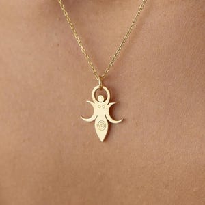 Triple Moon Goddess Pendants, Spiral Goddess Necklace, Mykonos Goddess Pendant, Greek Goddess Necklace, Pagan Jewelry, Gift For Her