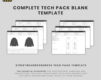 Tech Pack Blanko-Vorlage - Komplett