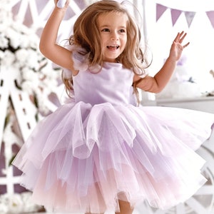 Flower girl tutu dress, Flower girl dress purple, Flower girl dress toddler, Birthday dress 2 year old, Birthday dress toddler