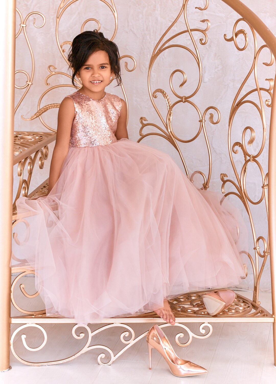 Flower Girll Dress Tulle, Long Flower Girl Dress, Flower Girl Dress
