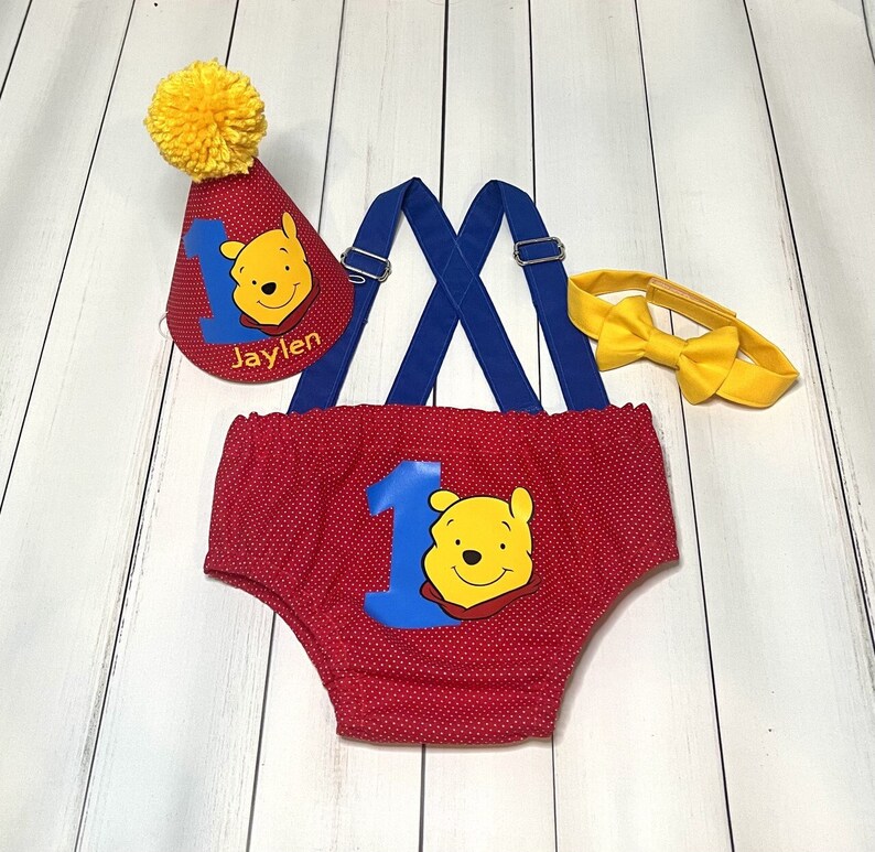 Winnie the Pooh Bear Baby Boy First Birthday Outfit Etsy