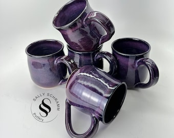 Pottery Mug / 12 oz Purple Mug / Sally Schramm Pottery