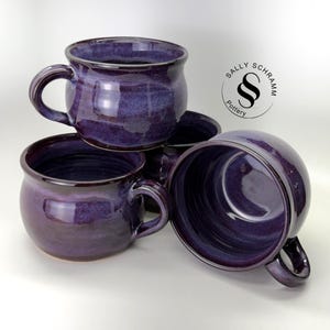 Purple 26-28 oz Handthrown Pottery Chowder Bowl