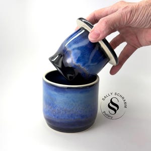 Handmade Pottery Butter Keeper: Brilliant Blue Ceramic Butter Crock