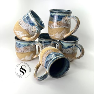 Handmade Snow-capped Mountain Pottery Mug / 16 oz Mug