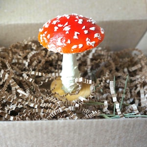 Fly agaric Amanita mushroom figurine Magical mushrooms decorations Realistic red mushroom ornaments Rustic forest decor Mushrooms lover gift image 10