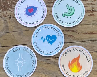 Fun Chronic Illness Awareness Sticker, POTS Awareness, Gastroparesis, MCAS, Ehlers-Danlos Syndrome, EDS, Complex Reasonable Pain Syndrome