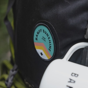 Banff Sunshine Woven Iron-On Patch – Banff National Park Souvenir