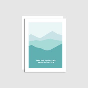 Que les montagnes vous apportent la paix carte - carte de sympathie - carte désolé pour votre perte - carte de deuil - carte d'envoi de câlins - carte de montagne