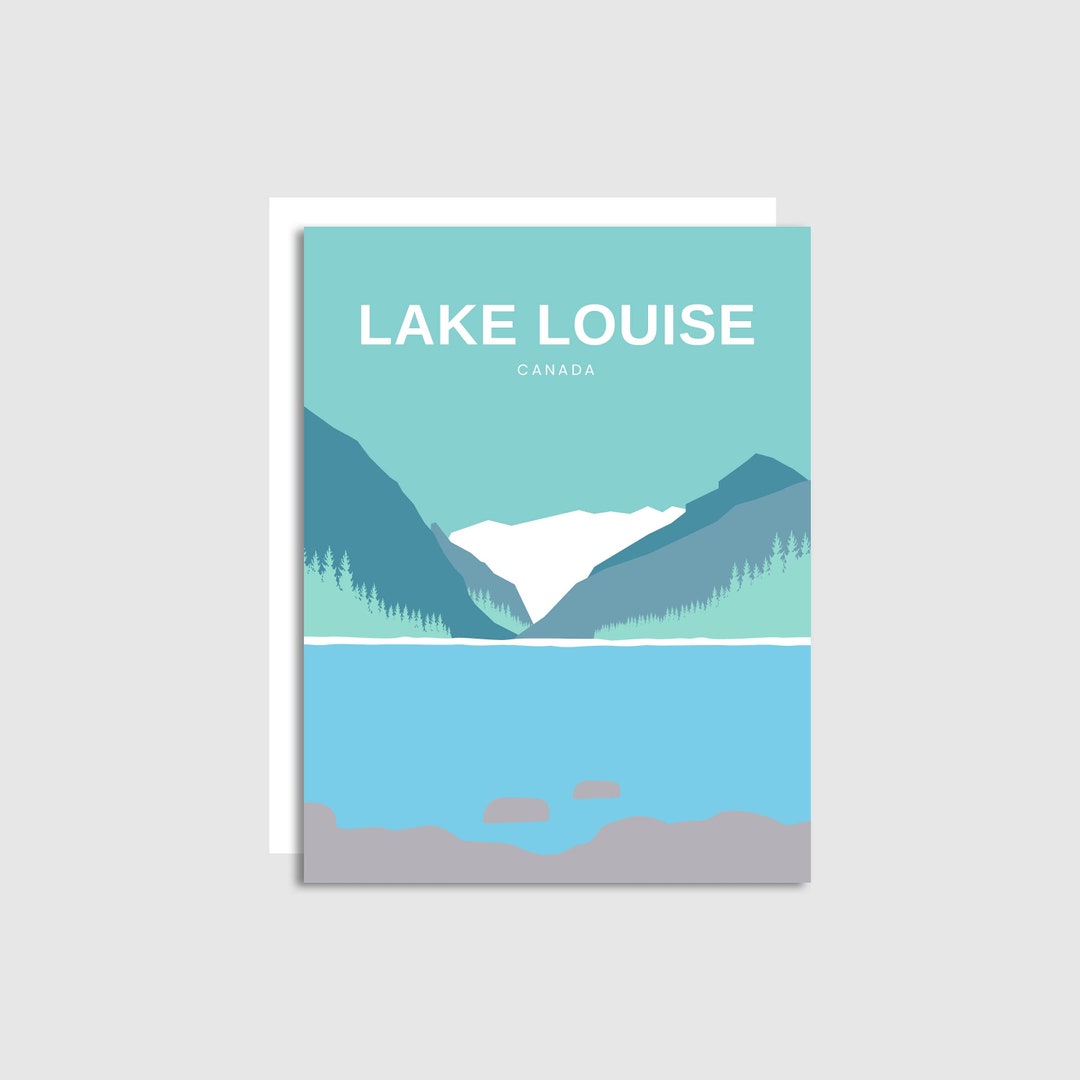 Lake Louise Greeting Card Thank You Card Simple Greeting Etsy