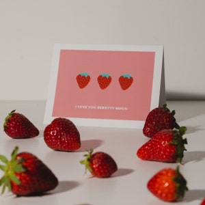I Love You Berrryyy Much - Valentines Day Card - Anniversary Card - Romantic - Punny Valentines Card - Funny Valentines