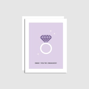 Engagement Card - OMG, You're Engaged!  - Cute Engagement Card - Engagement Ring - Congratulations Wedding Card - Made in Banff