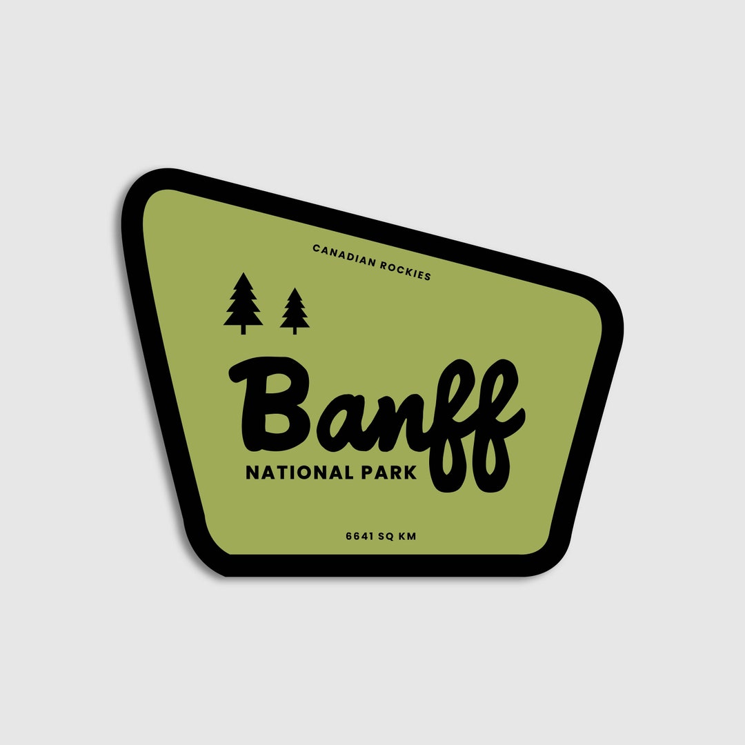 Banff National Park Vinyl Sticker - Vintage Style Travel Decal - Etsy ...