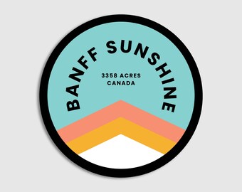 Banff Sunshine Vinyl Sticker – Mountain Adventure Souvenir