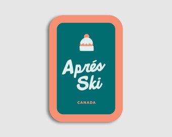 Après Ski Vinyl Sticker - Banff Canada, Laptop Decal