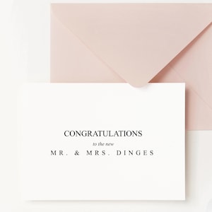 Cartes de mariage personnalisées pour jeunes mariés, cartes de voeux de mariage personnalisées, félicitations à M. et Mme, carte de mariage, cadeau de mariage personnalisé
