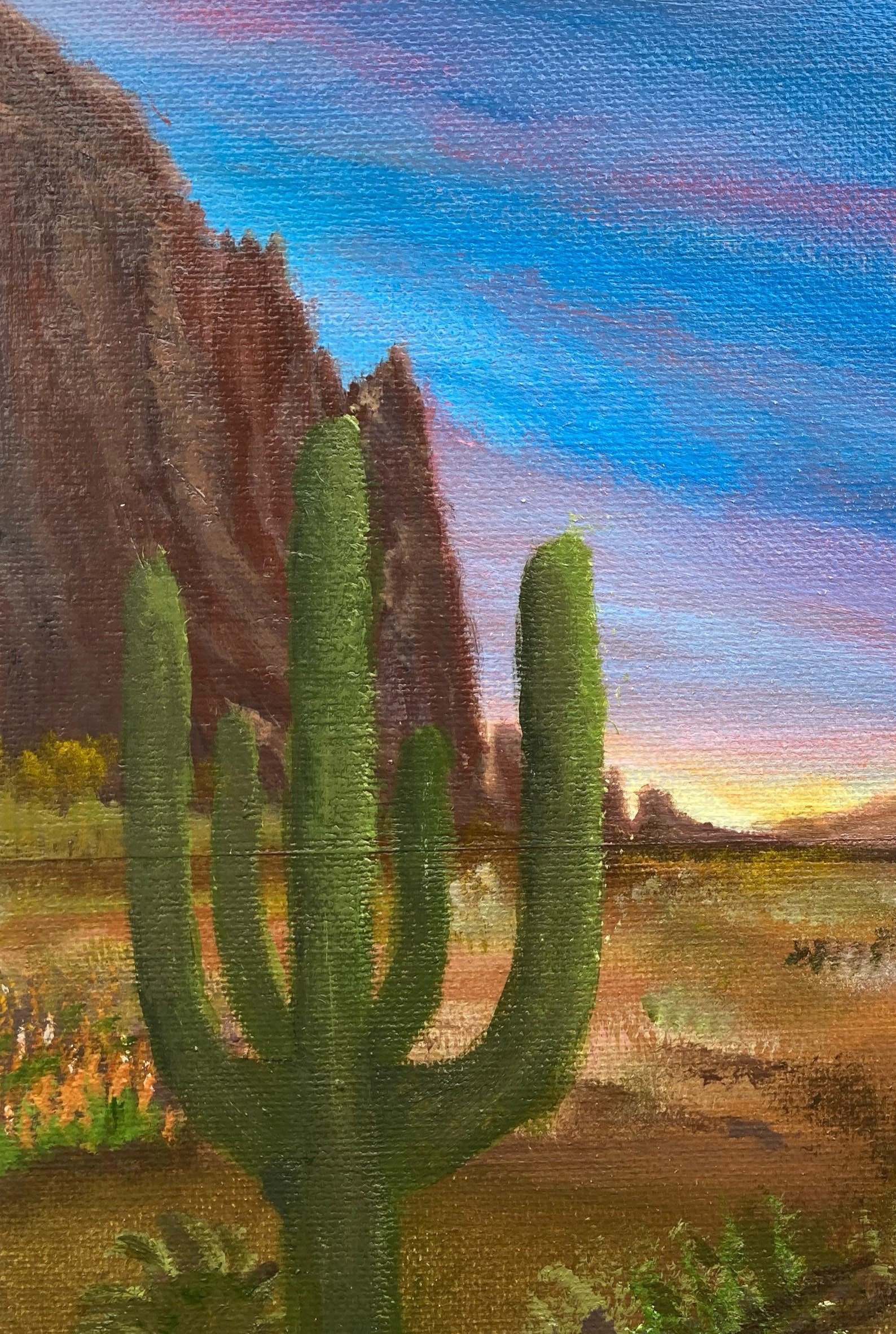 Original Canvas Artwork Desert Wall Art Acrylic Painting of Etsy