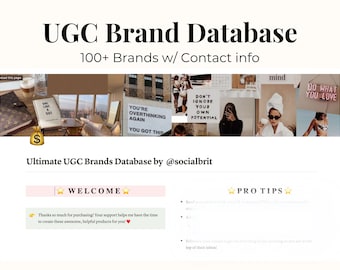 UGC Creator Merkdatabase Merkoutreach UGC-portfoliosjabloon UGC-pitchsjabloon Ugc