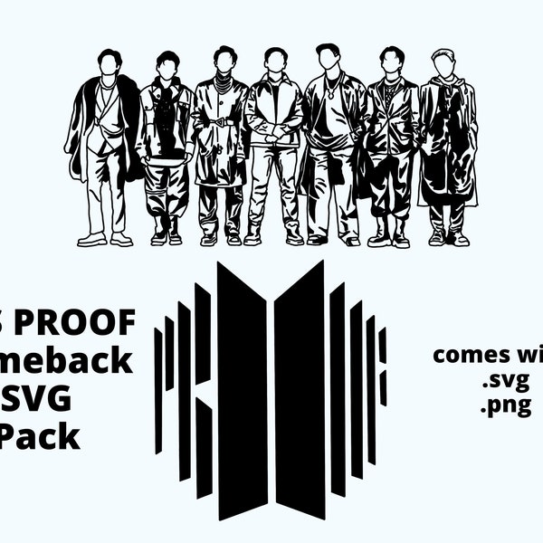 BTS Proof Album Comeback svg png logo pack we are bulletproof bt21 vinyl prints instant download cricut