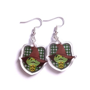 Witchcraft & Wizardry - Snake Crest - Earrings - Recycled Acrylic - Digital Art