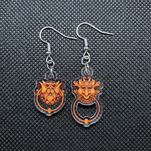 Door Knockers - The Labyrinth - Earrings - Recycled Acrylic - Digital Art