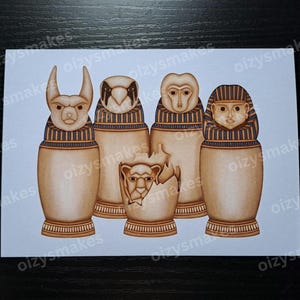Jarras Canópicas - Postal - Impressão Artística - A Múmia - 1999