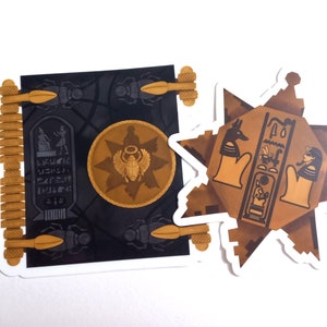Set of 2 -  Book of the Dead - Key of Hamunaptra - Vinyl Sticker - Decal - Laptop - Water Bottle - The Mummy - 1999