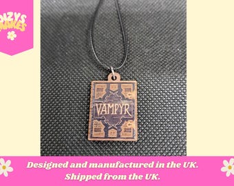 Libro de Vampyr - Buffy - Cazavampiros - Madera - Arte digital - Collar