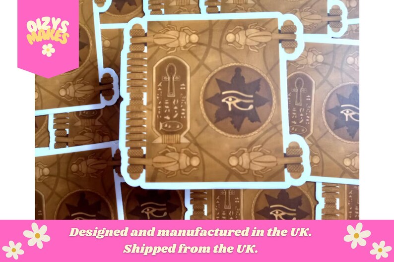 Lote de 2 - Libro de los Vivos - Llave de Hamunaptra - Vinilo Adhesivo - Calcomanía - Portátil - Botella de Agua - La Momia - 1999 imagen 2