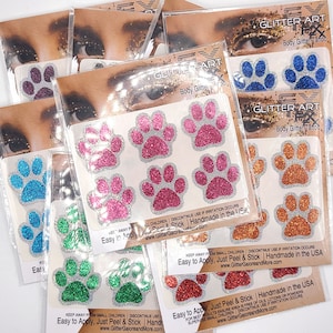 Paws Body Glitter Tattoo, Custom Glitter Paws for Cheer Teams, Paws Decal