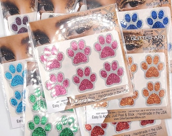 Paws Body Glitter Tattoo, Custom Glitter Paws for Cheer Teams, Paws Decal