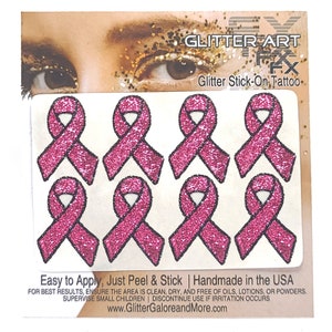 Pink Cancer Awareness Face Stickers