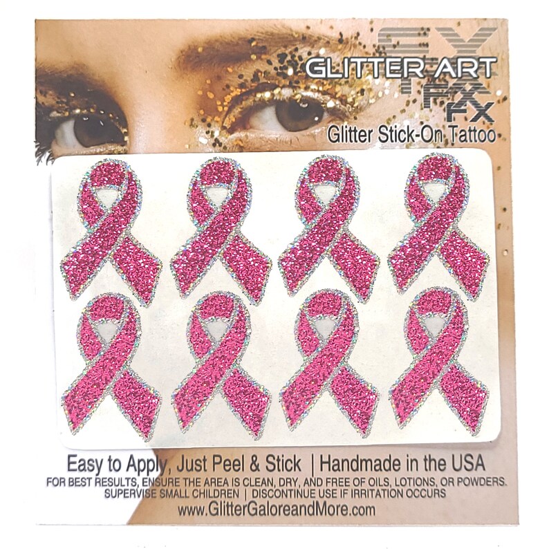Awareness Ribbons Face Tattoo Stickers, Custom colors available image 6