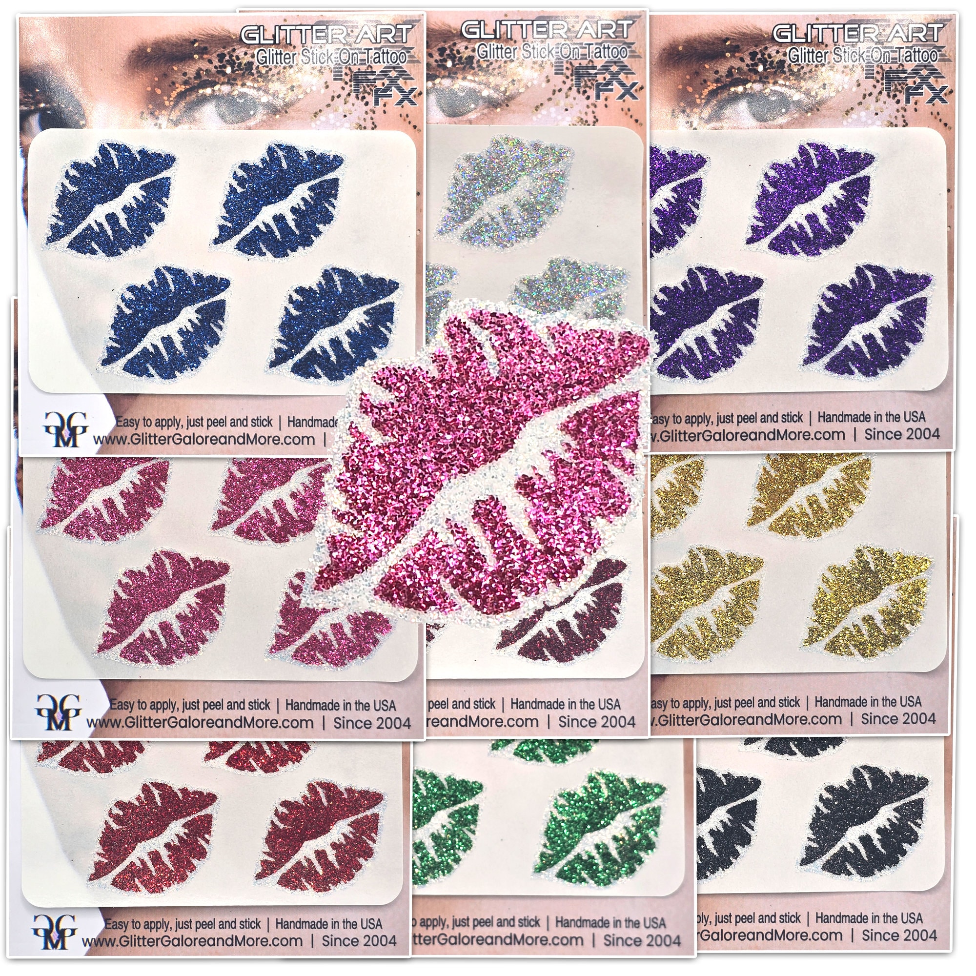 Autocollant Sticker Logo KISS Pailleté - Référence K005S