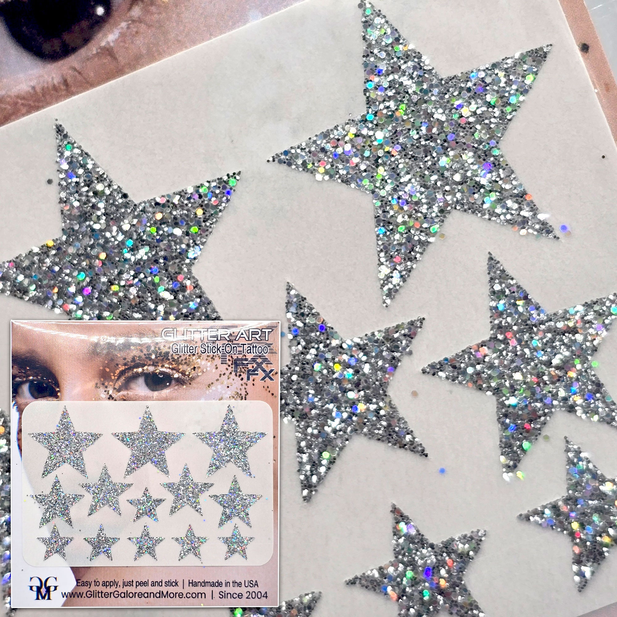 University Of Oregon (UO) Ducks - Waterless Peel & Stick Temporary Glitter Tattoos - 4-Piece