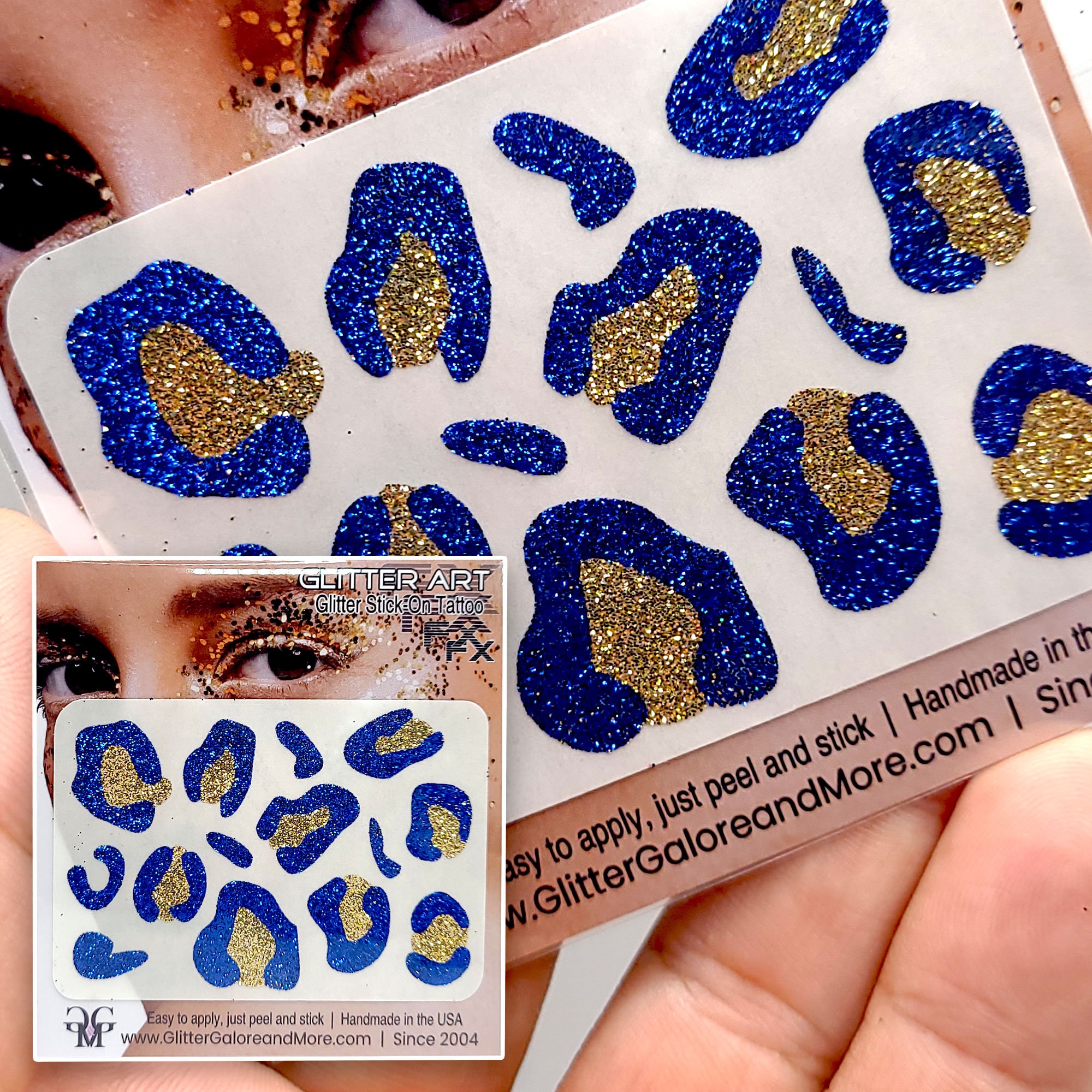Juego De Tatuajes Y Pegatinas De Leopardo Con Purpurina | Diadema Y Accesorios Para Carnaval Y Halloween