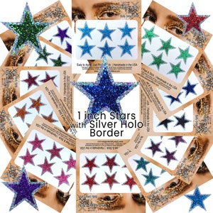 Glitter Star Face Stickers, Custom Star Glitter Stickers for Teams