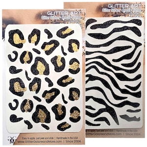 Leopard Spots, Zebra Stripes Tattoo Stickers, Animal Print Halloween Costume