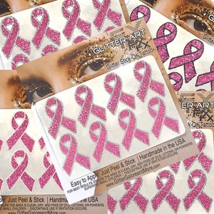 Awareness Ribbons Face Tattoo Stickers, Custom colors available image 3