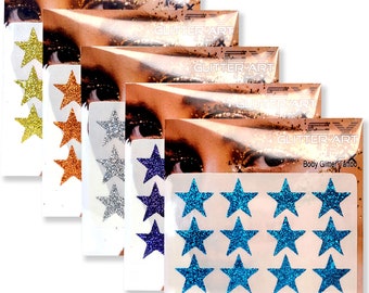 Star Body Glitter Tattoo Stickers, Self-Adhesive Glitter Stickers, Peel and Stick Glitter Stars, Custom Glitter Stars for Cheer Teams