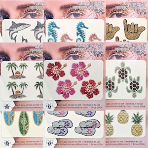 Hawaiian Luau Party Face Stickers, Ocean Theme Body Tattoos, Party Favors.